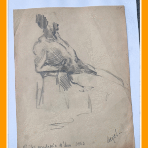 zittend naakte man 60/21/30